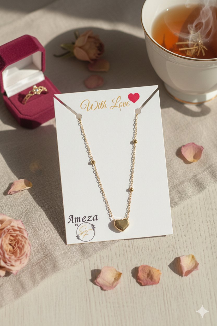 Ameza Petite Heart Satellite Necklace