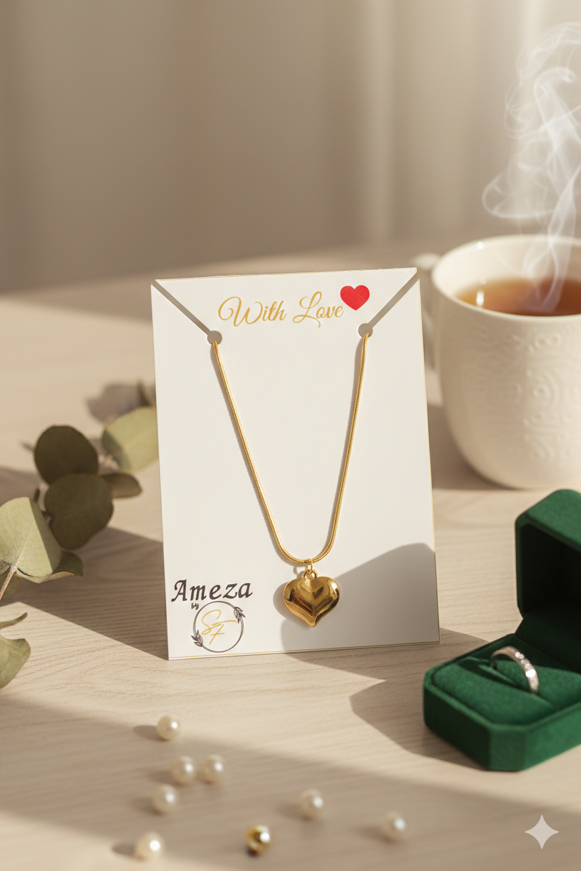 Amora Puffy Heart Pendant