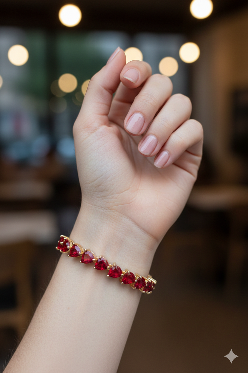 Amour Heart Ruby Bracelet