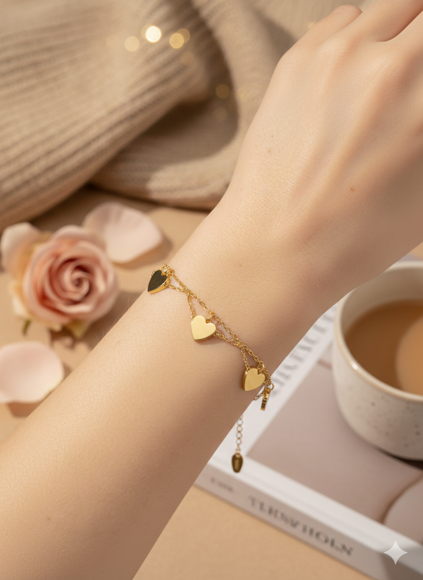 Aura Heart Double-Layered Bracelet