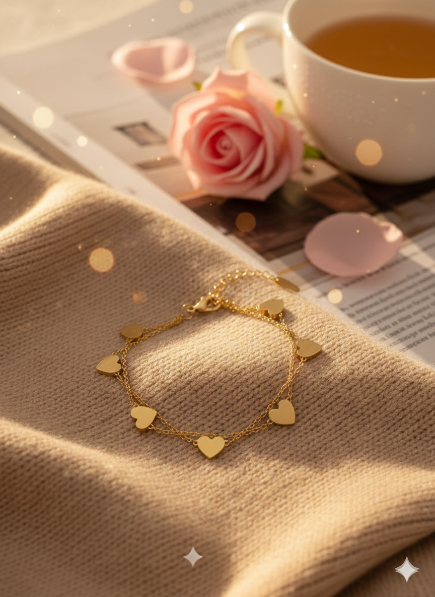 Aura Heart Double-Layered Bracelet