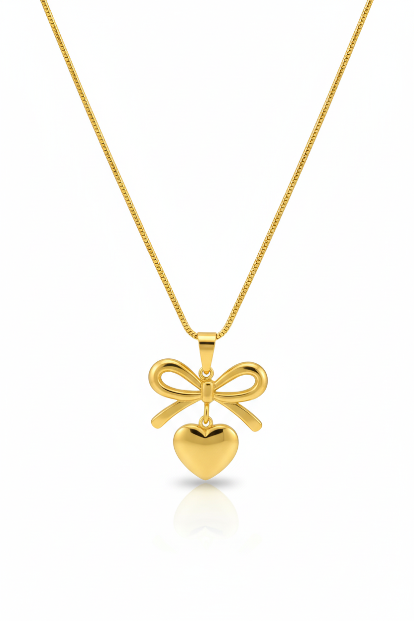 Amour Bow Heart Pendant