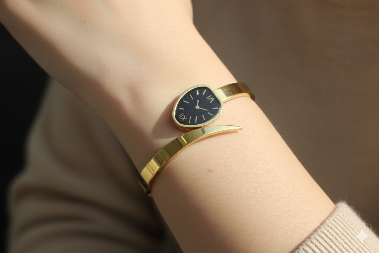 Curb Round Dial Bracelet