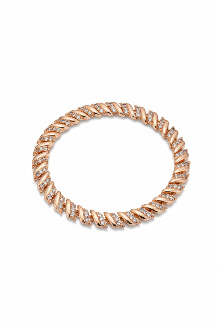 Rose Gold Diamond Twisted Bracelet