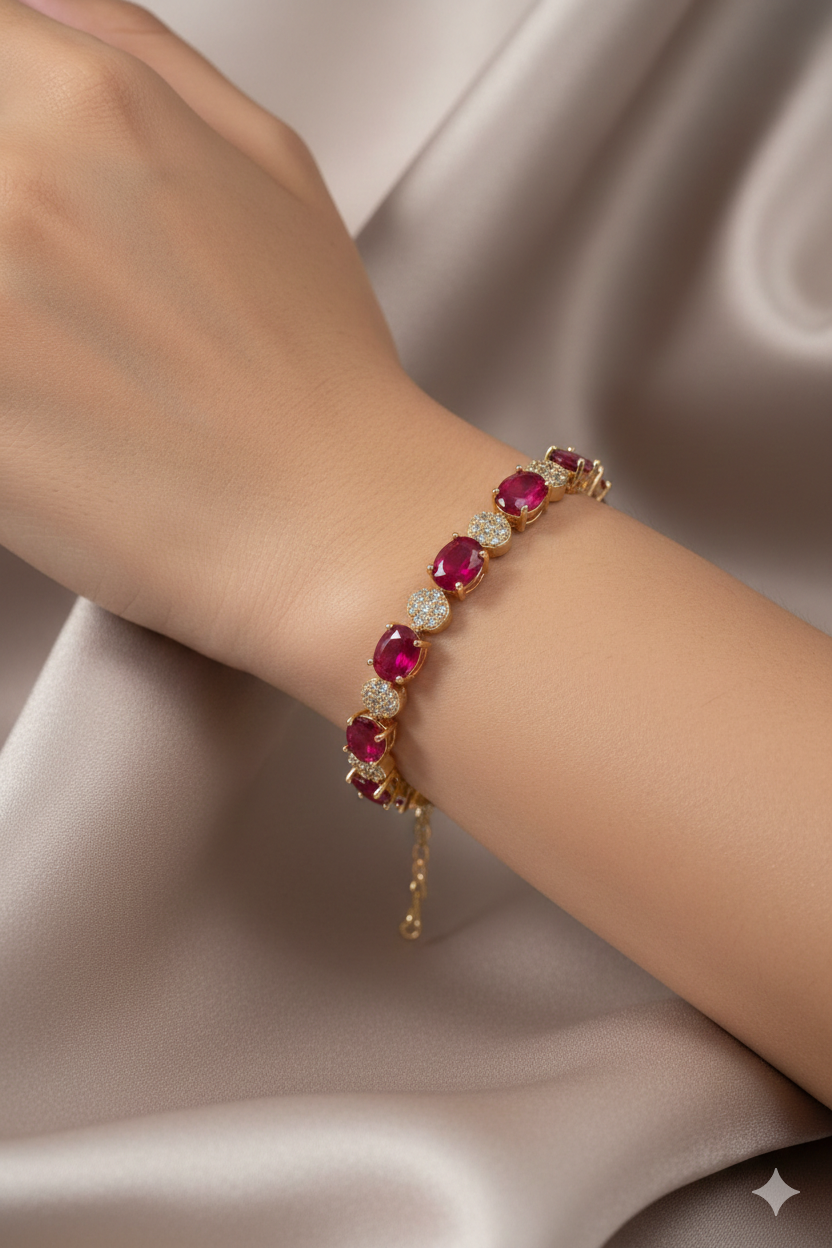 Celestial Oval Halo Link Bracelet