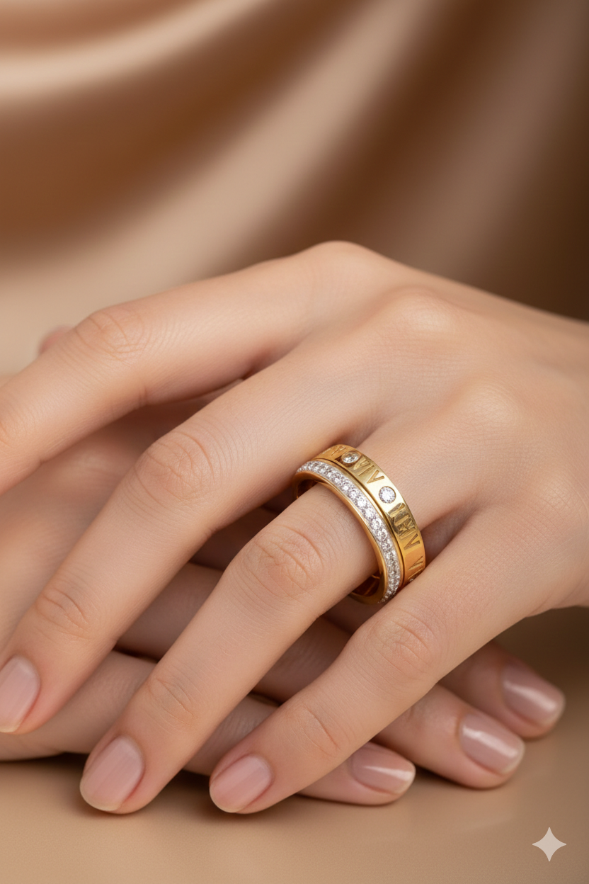 Eternal Roman Pavé Ring