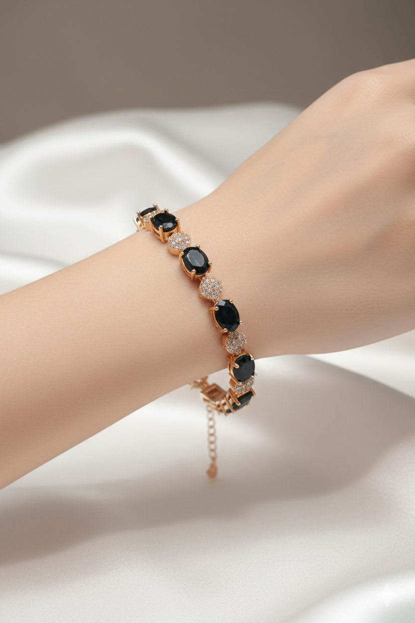 Celestial Oval Halo Link Bracelet