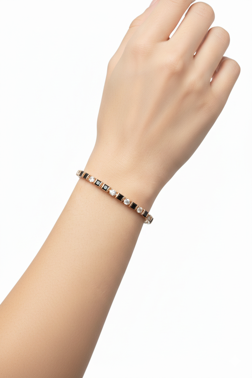Square-Link Tennis Bracelet