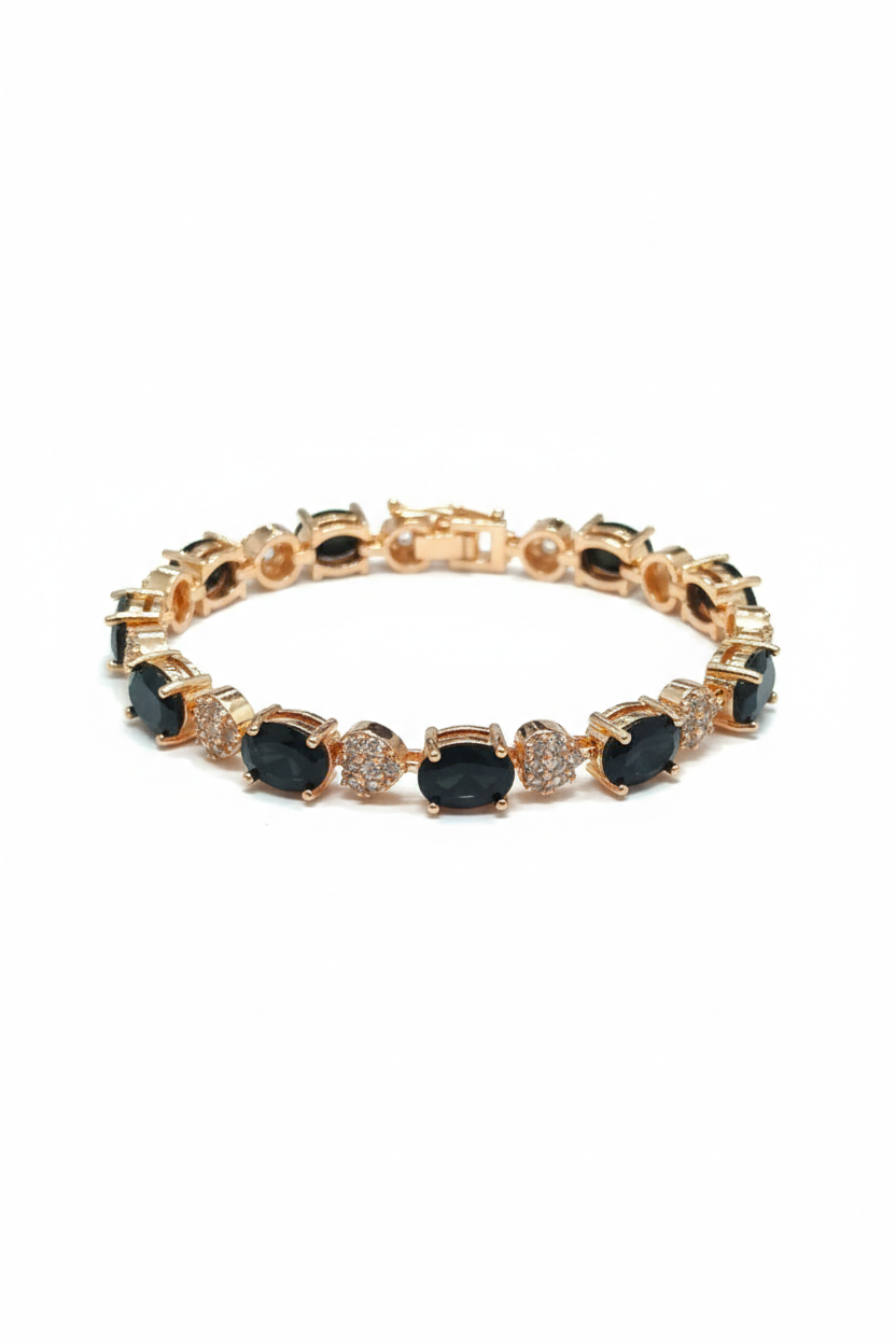 Celestial Oval Halo Link Bracelet