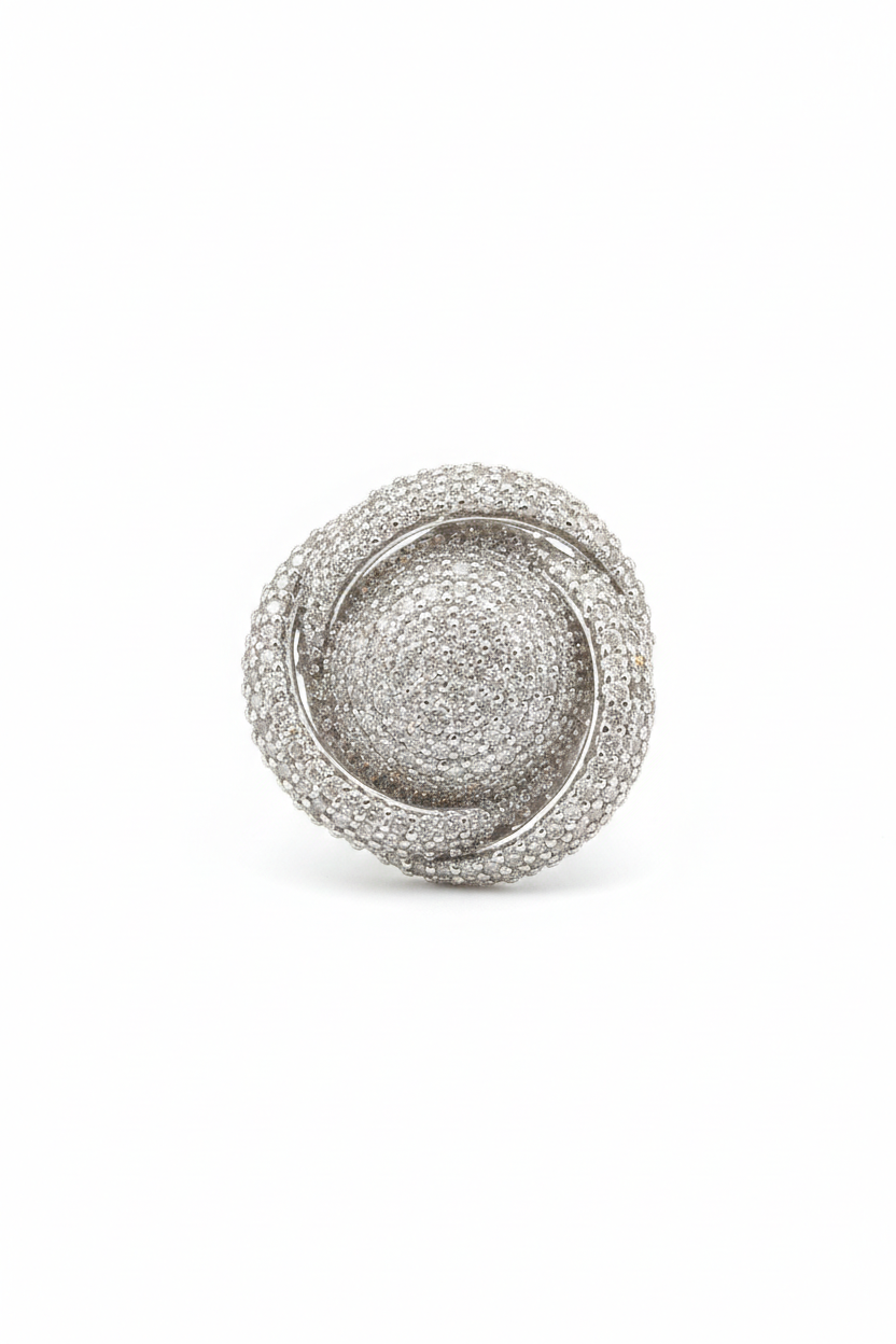 Pave Knot Statement Ring