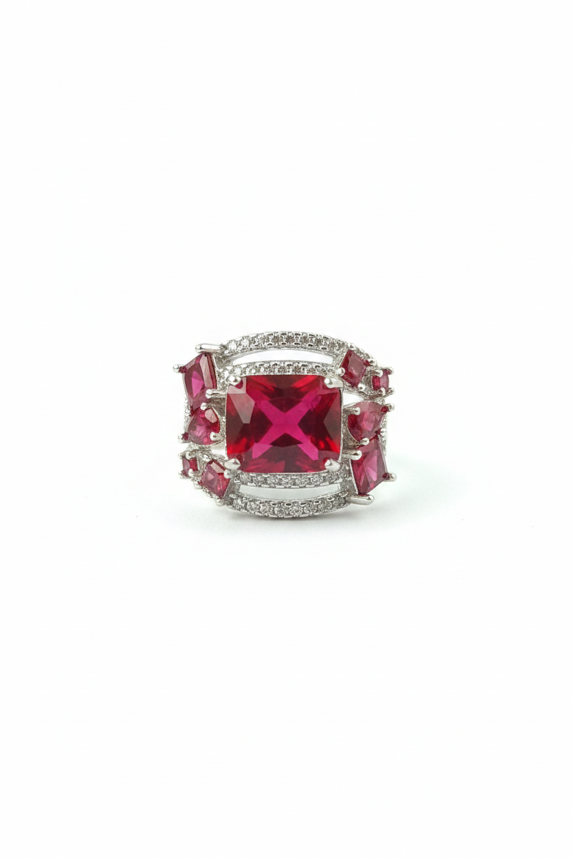 Crimson Mosaic Ring