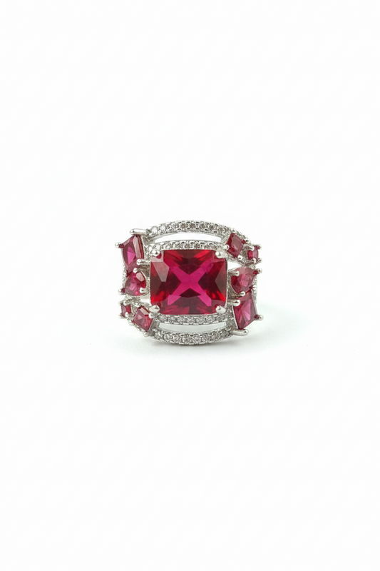 Crimson Mosaic Ring