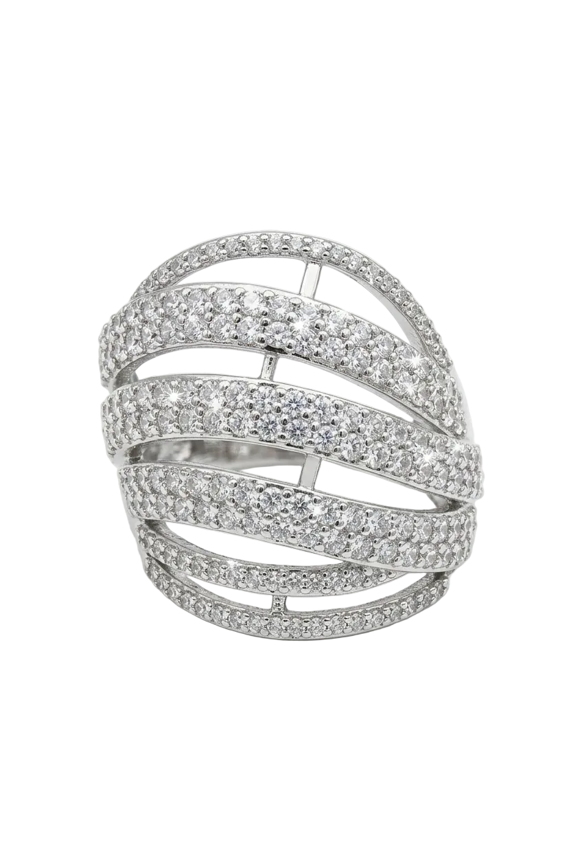Radiant Multi-Band Cage Ring