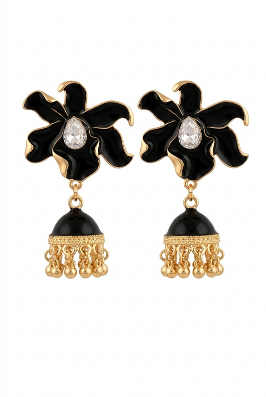 Orchid Enamel Jhumka