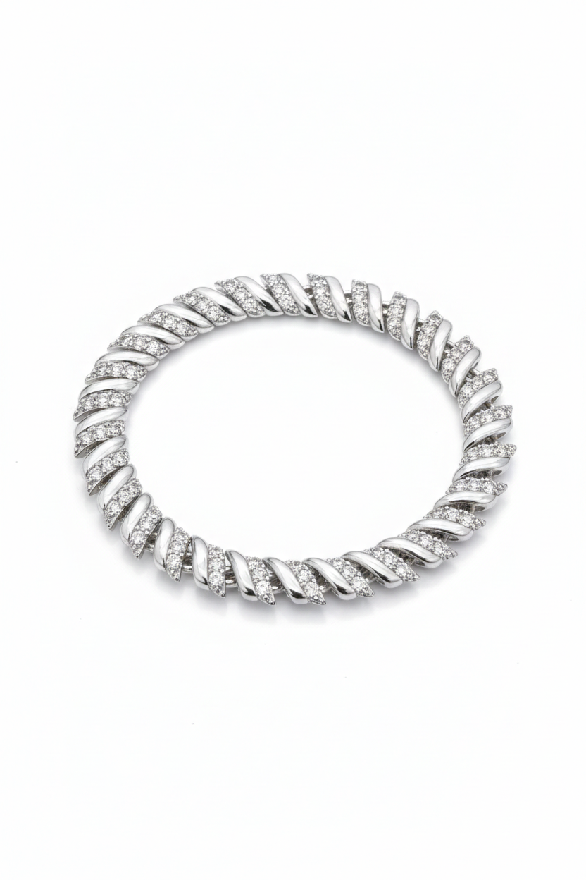 Dimond Spiral Twisted Bracelet