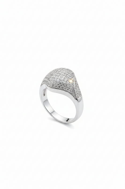 Pave Signet Statement Ring