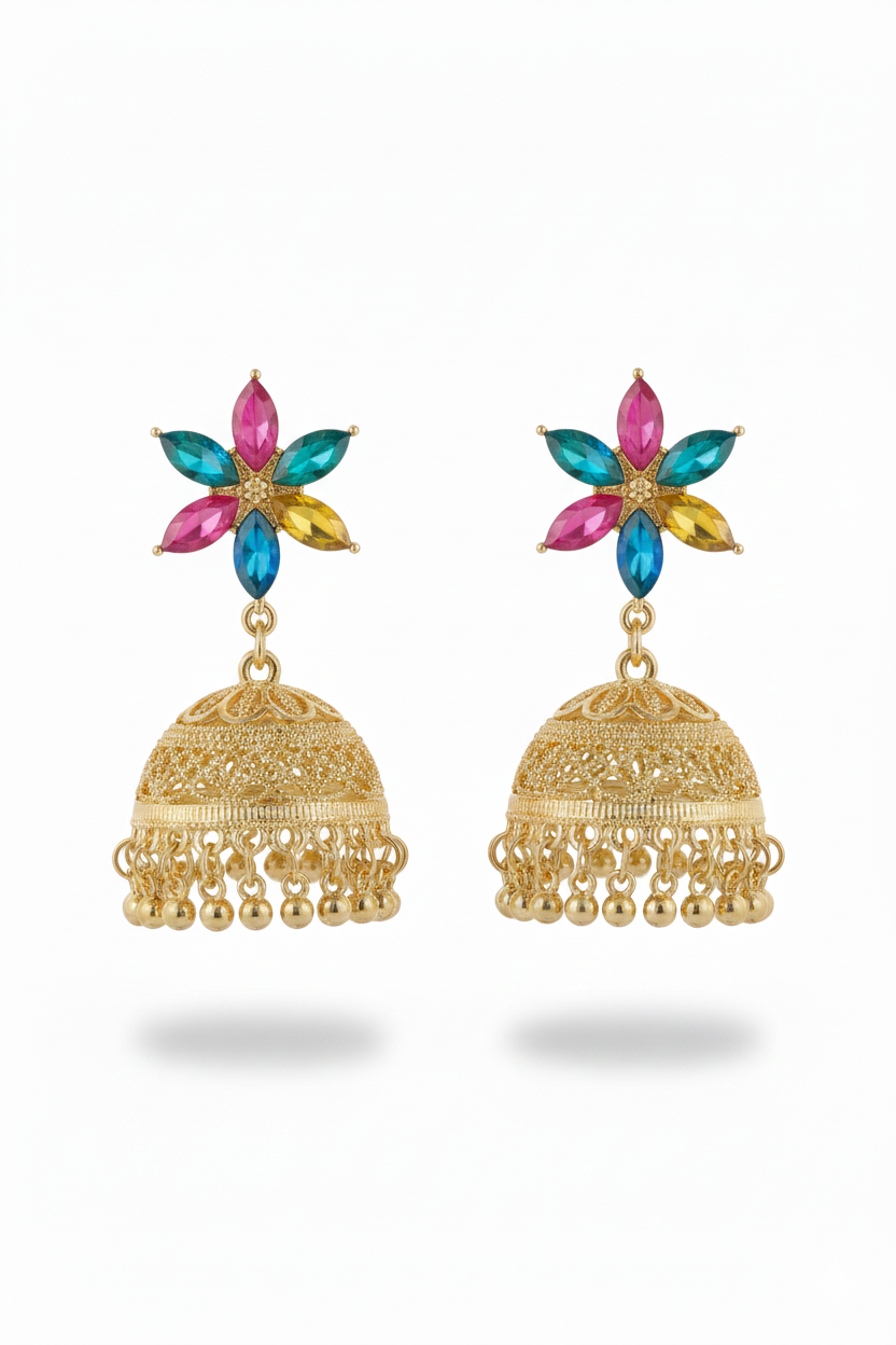 Kundan Bloom Jhumka