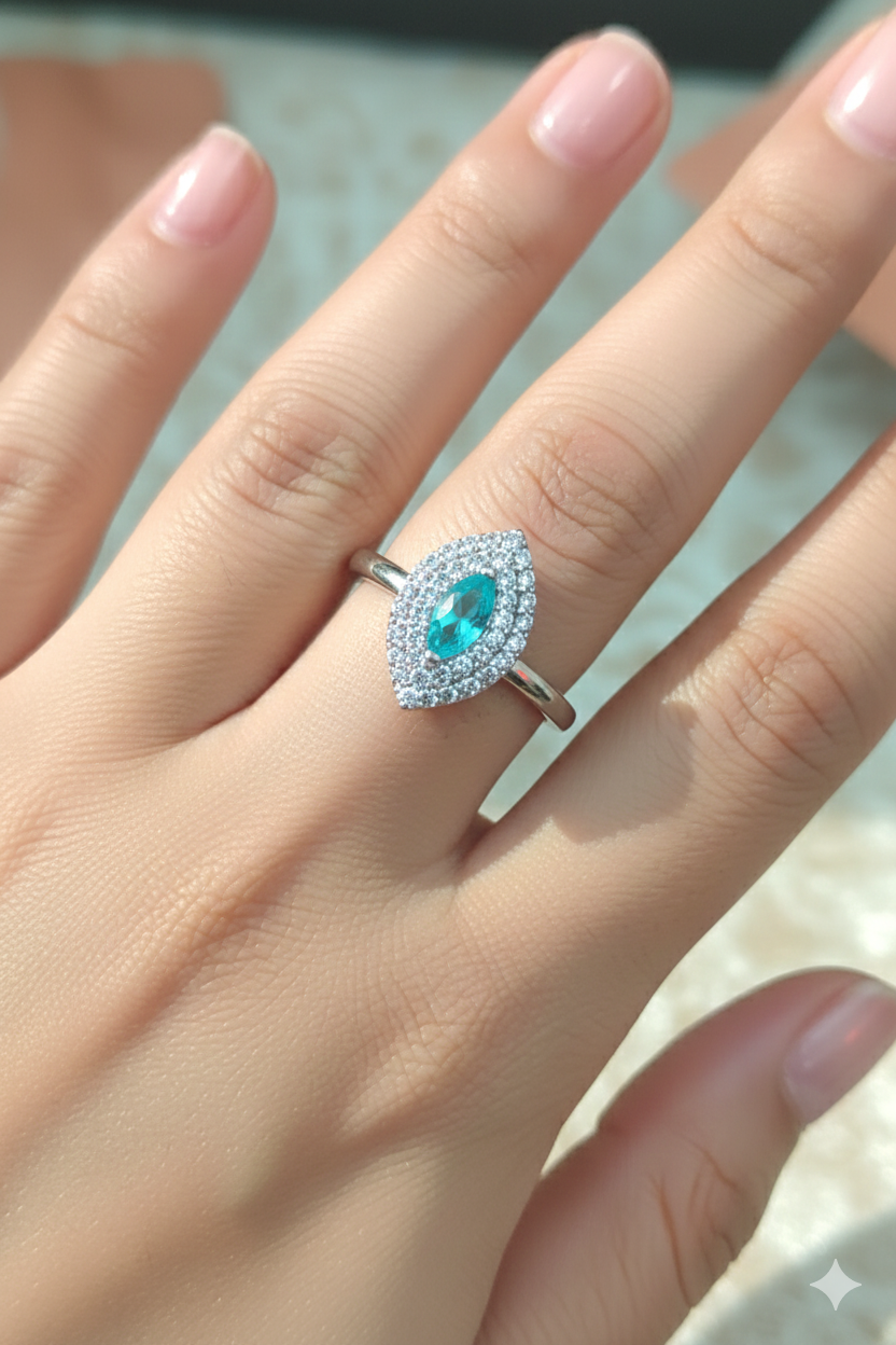 Marquise Halo Cluster Ring
