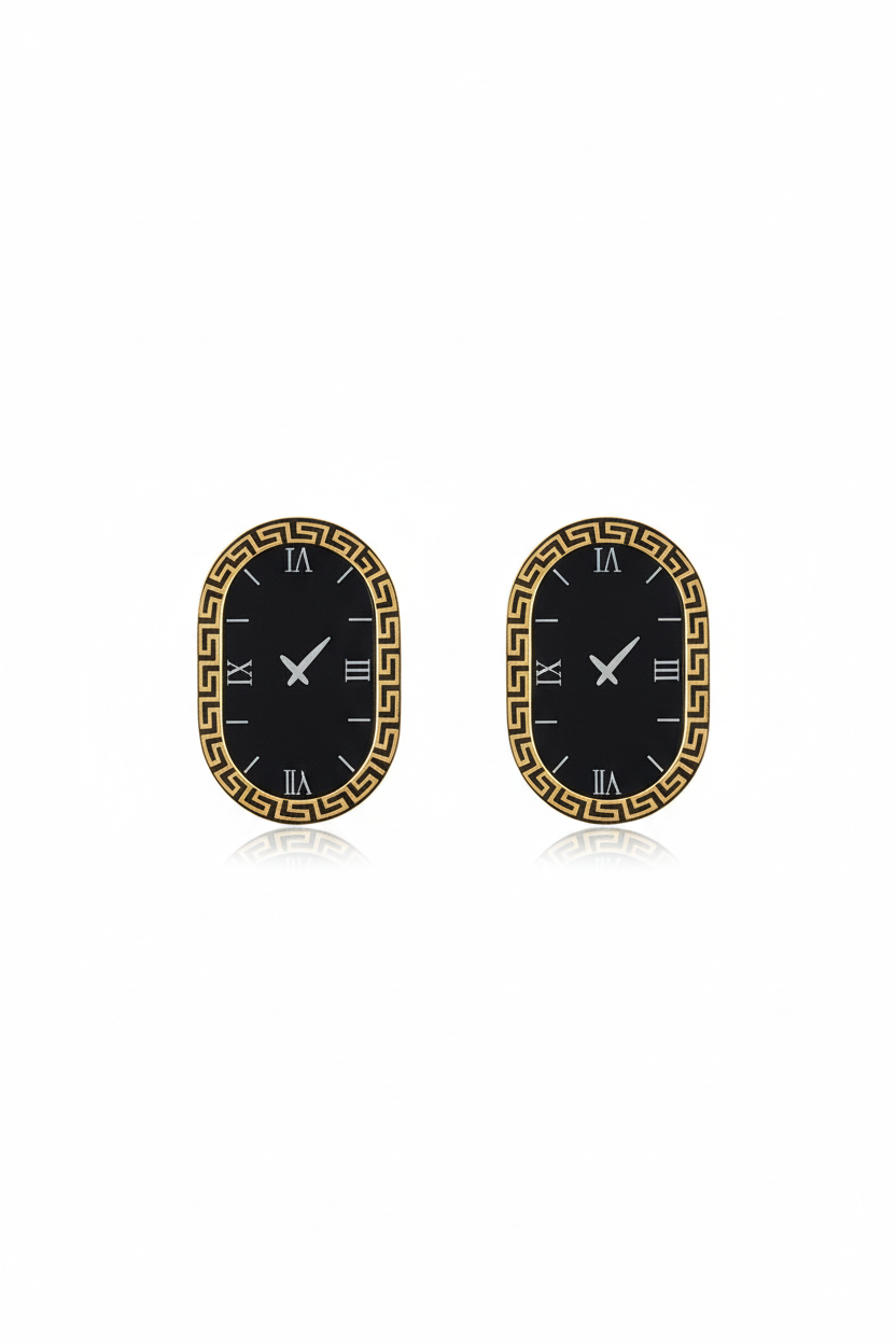 Oval Dial Earrings