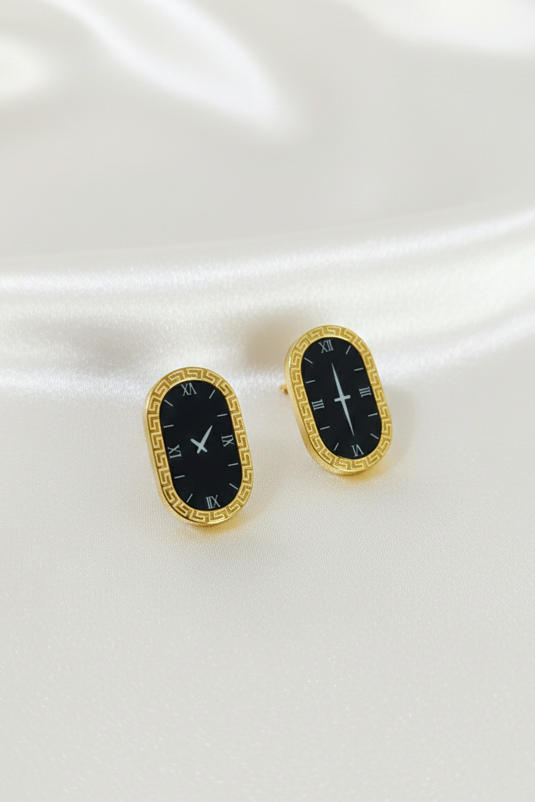 Oval Dial Earrings