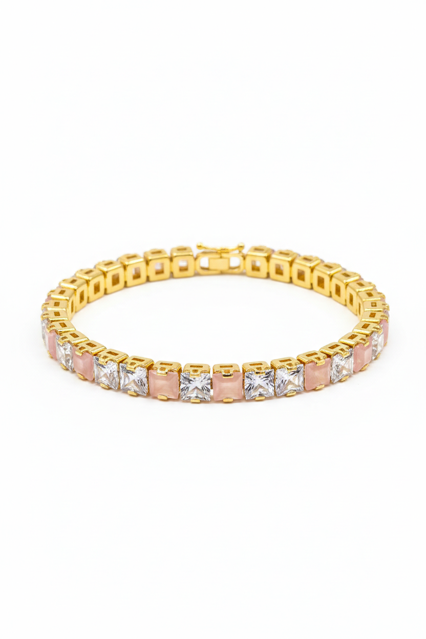 Radiant Prism Tennis Bracelet Blush Pink
