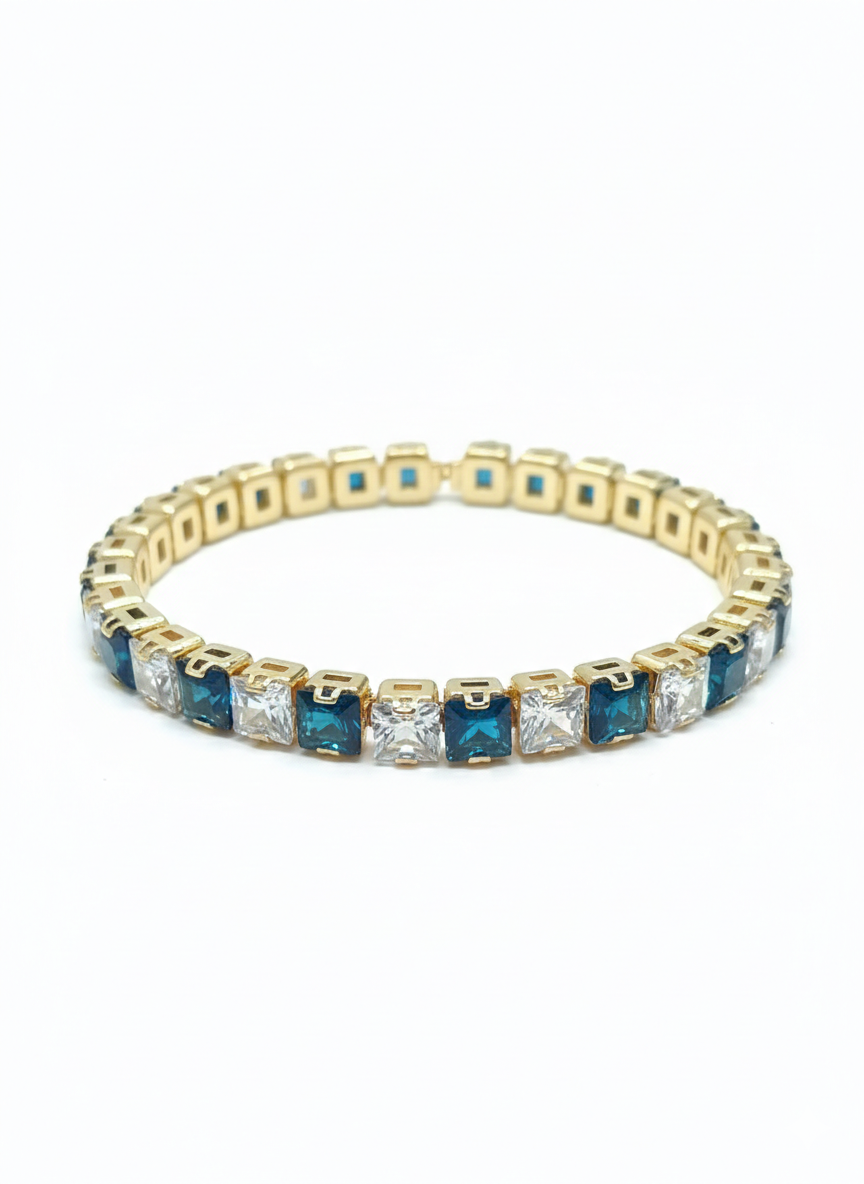 Radiant Prism Tennis Bracelet Sapphire Blue