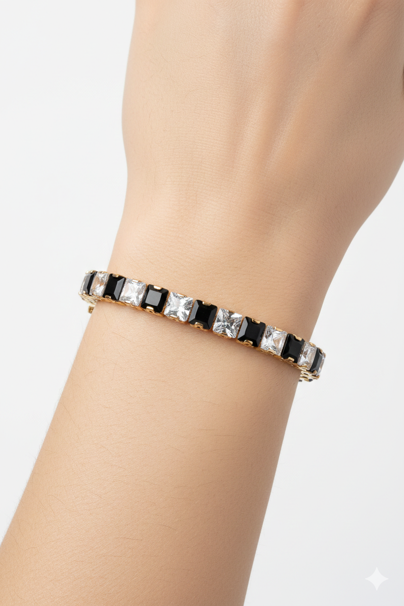 Radiant Prism Tennis Bracelet Black