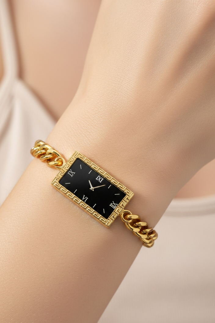 Rectangular Dial Chain Bracelet