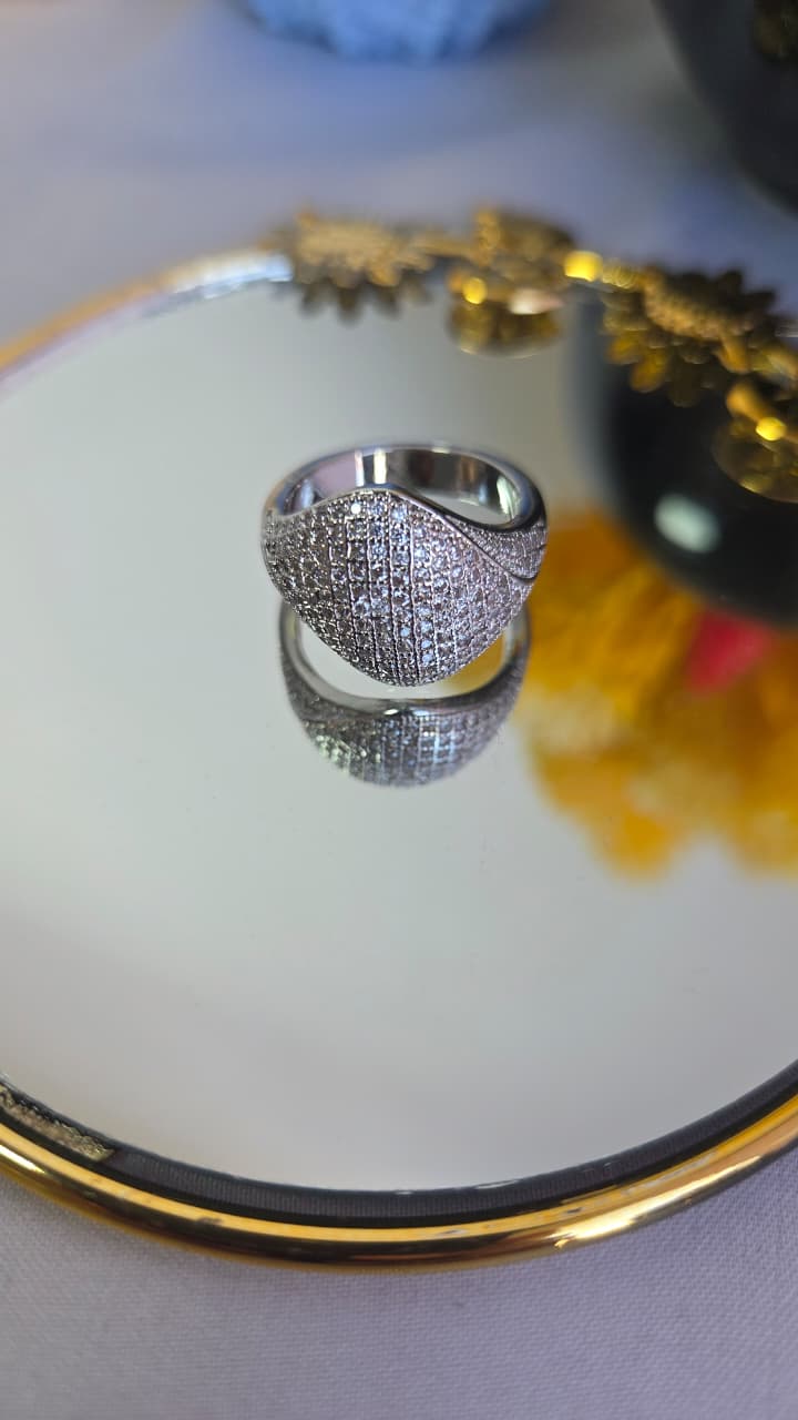 Pave Signet Statement Ring