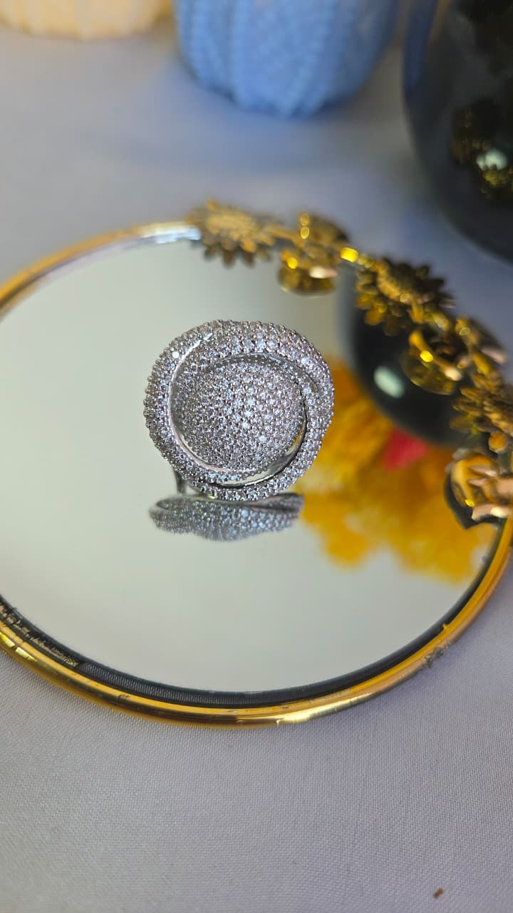 Pave Knot Statement Ring