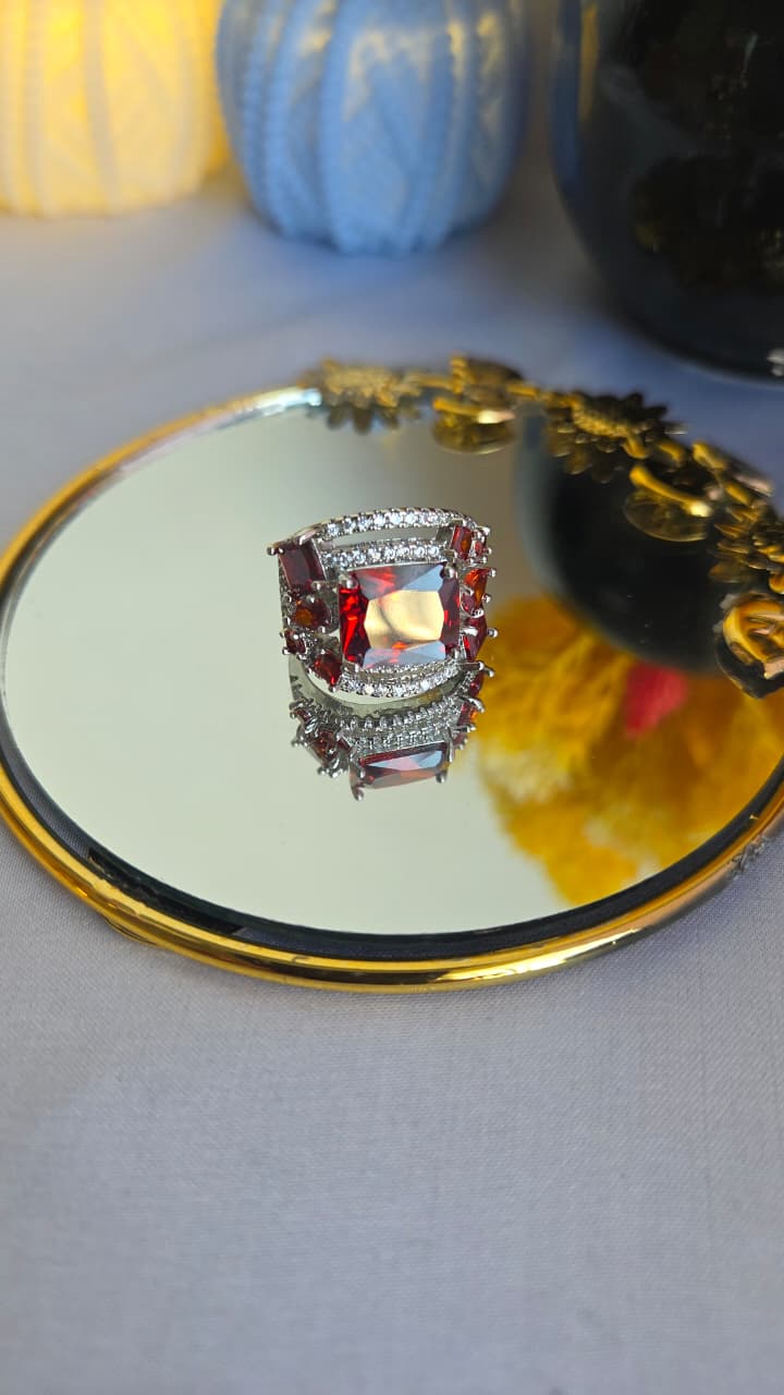 Crimson Mosaic Ring