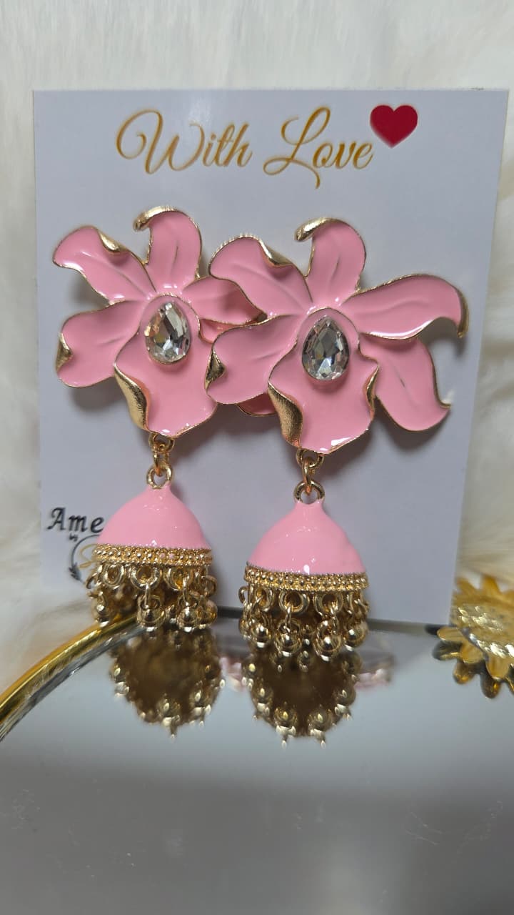 Orchid Enamel Jhumka