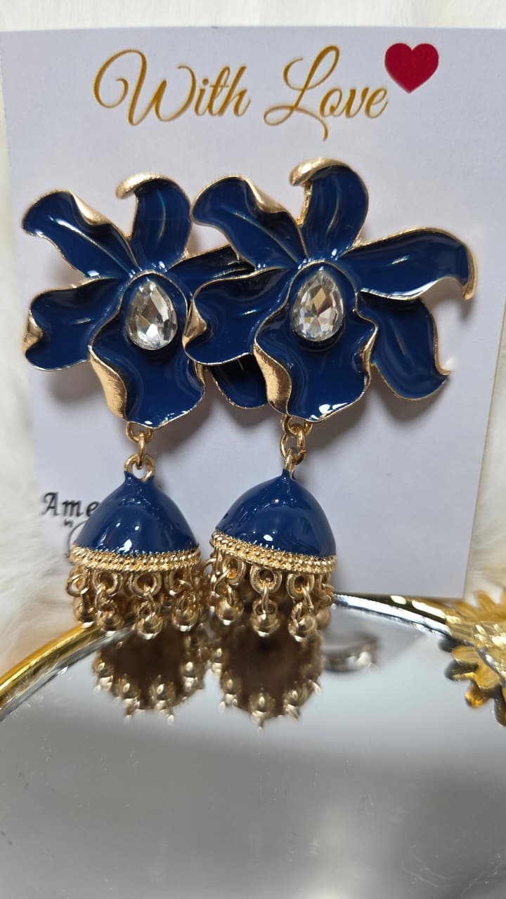 Orchid Enamel Jhumka