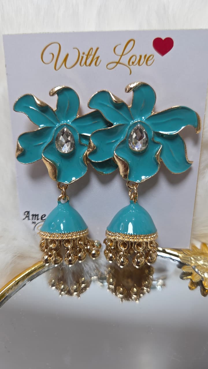 Orchid Enamel Jhumka
