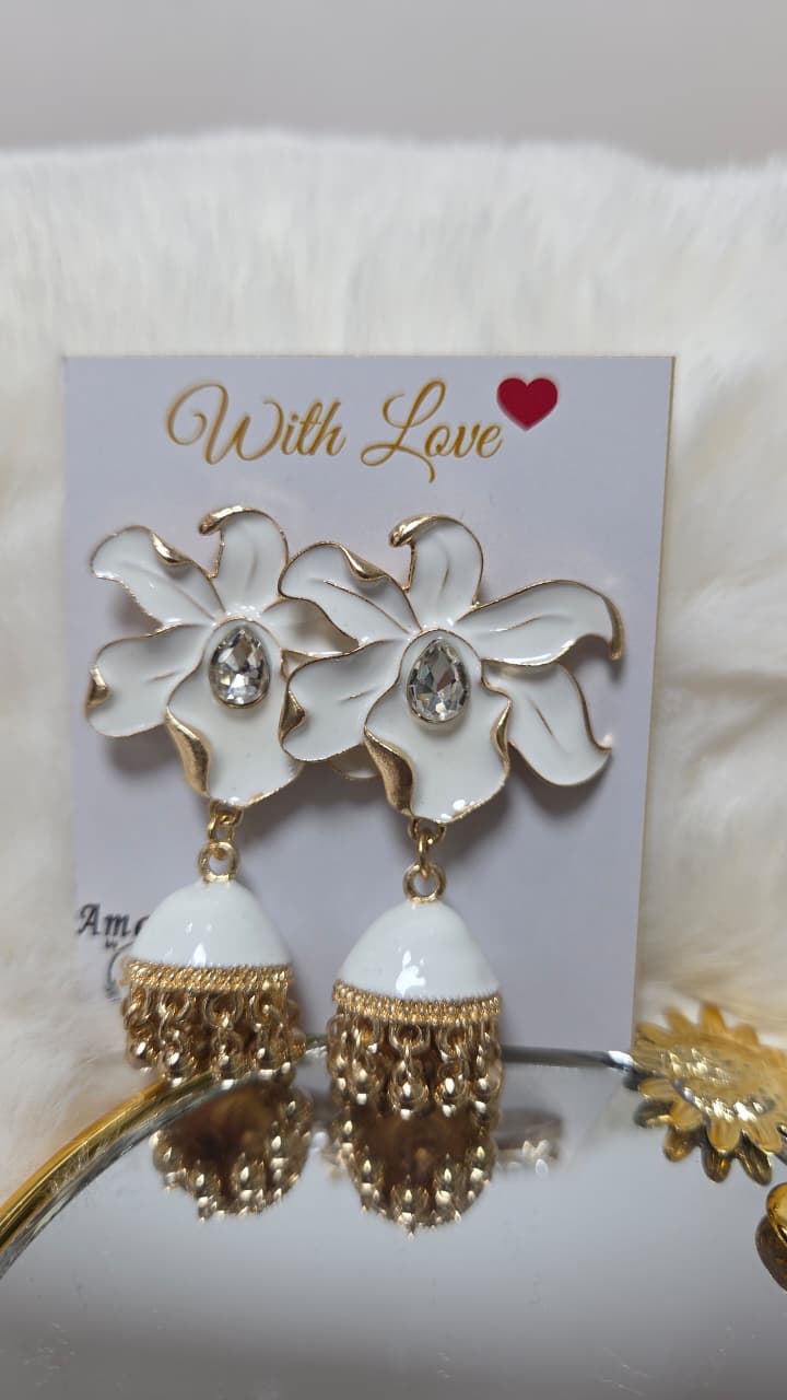 Orchid Enamel Jhumka